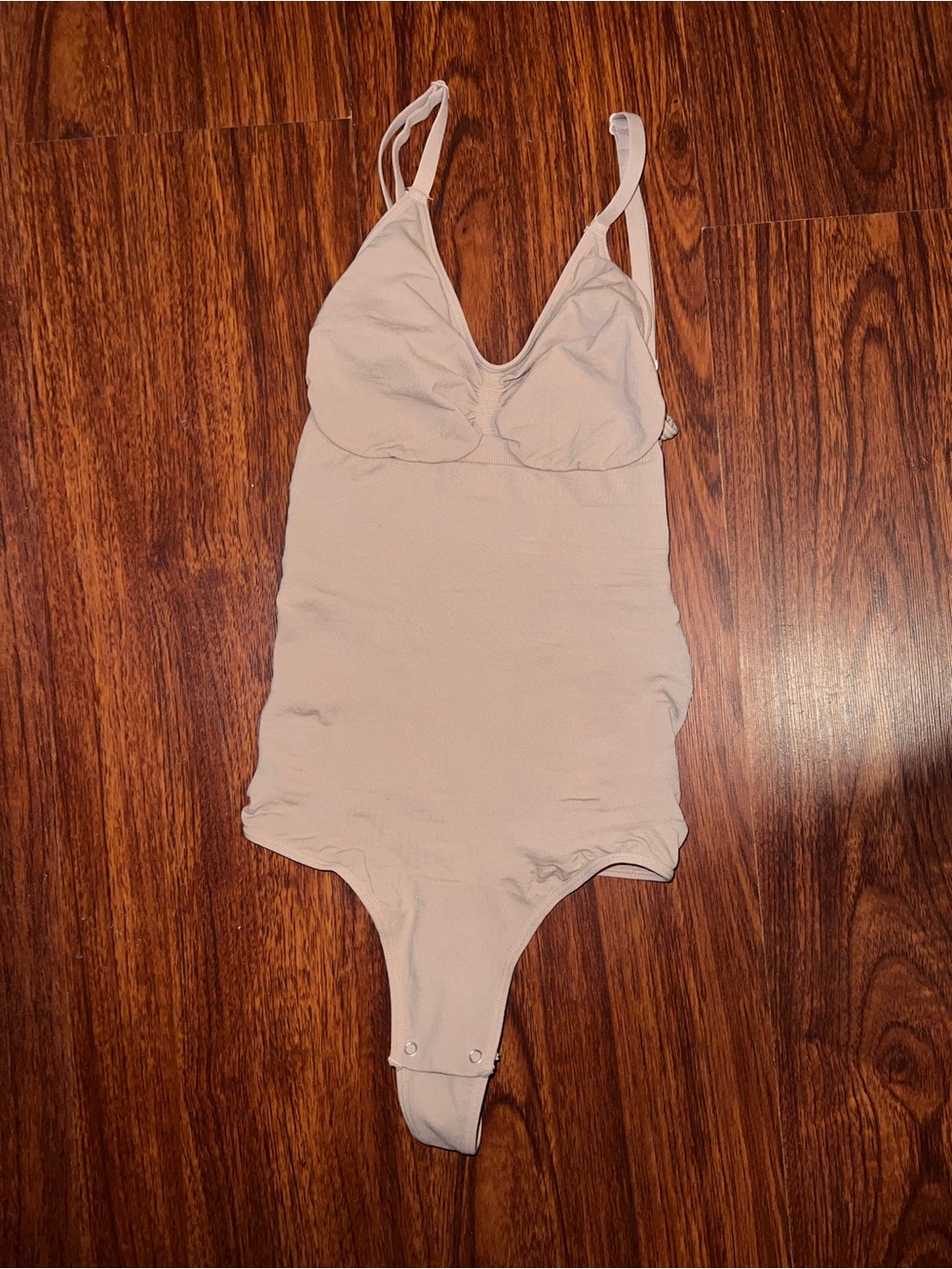 Light Beige Shaping Bodysuit with Adjustable Straps